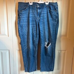 Old Navy Women's Blue Boyfriend Jeans with Distressed Detail